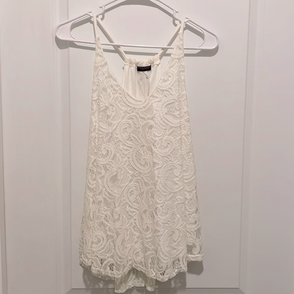 Lace, Racerback tank.